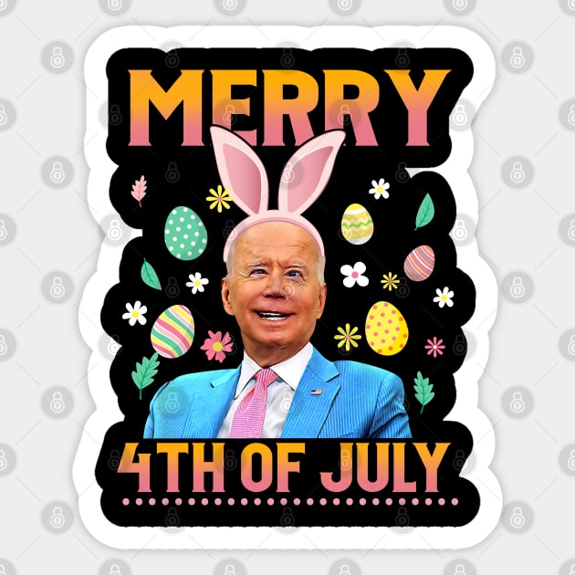 Funny Bunny Joe Biden 4th Of July Happy Easter Day Sticker by nikolay